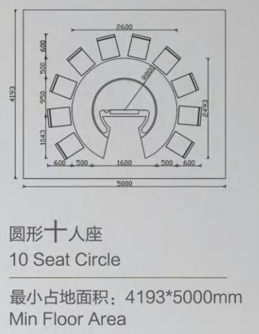 10人座圓形鐵板燒桌子詳情圖